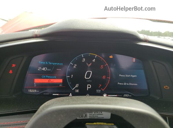 1G1YA2D47M5100784 2021 CHEVROLET CORVETTE Red ხელსაწყოთა პანელის ხედი