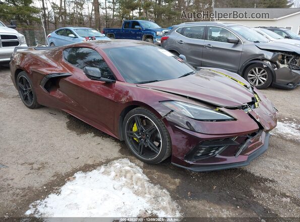 1G1YA2D49M5123399 2021 CHEVROLET CORVETTE Burgundy Front right