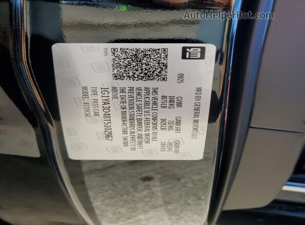 1G1YA3D48T5102967 2026 CHEVROLET CORVETTE Black Vista de la etiqueta del VIN