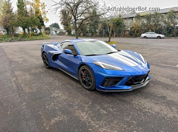 1G1YC2D4XM5122952 2021 CHEVROLET CORVETTE Синий Передняя левая четверть