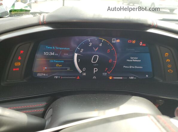1G1YC3D48N5120009 2022 CHEVROLET CORVETTE Бордовый Вид щитка приборов