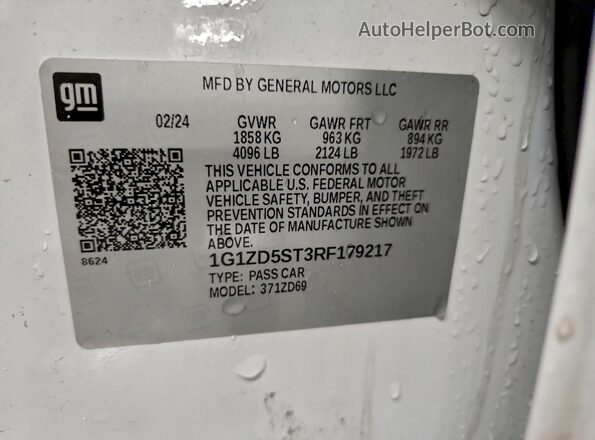 1G1ZD5ST3RF179217 2024 CHEVROLET MALIBU Белый Вид наклейки с VIN-кодом