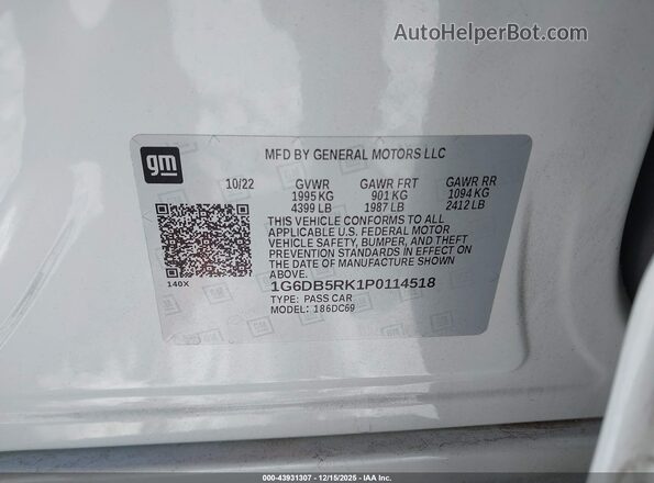 1G6DB5RK1P0114518 2023 CADILLAC CT4 Белый Вид подкапотного пространства