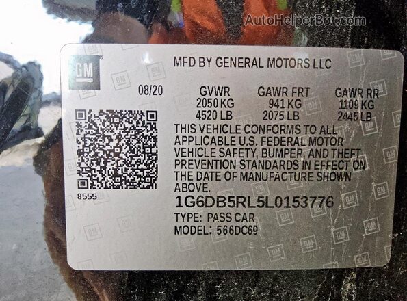 1G6DB5RL5L0153776 2020 CADILLAC CT4 Черный Вид подкапотного пространства