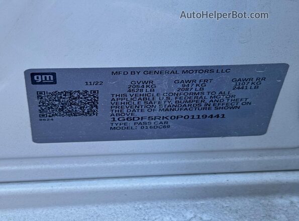 1G6DF5RK0P0119441 2023 CADILLAC CT4 Белый Вид задней части салона