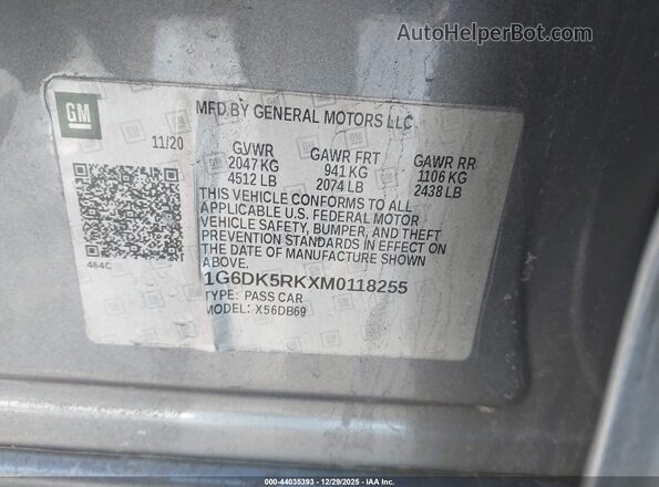 1G6DK5RKXM0118255 2021 CADILLAC CT4 Gray Widok komory silnika