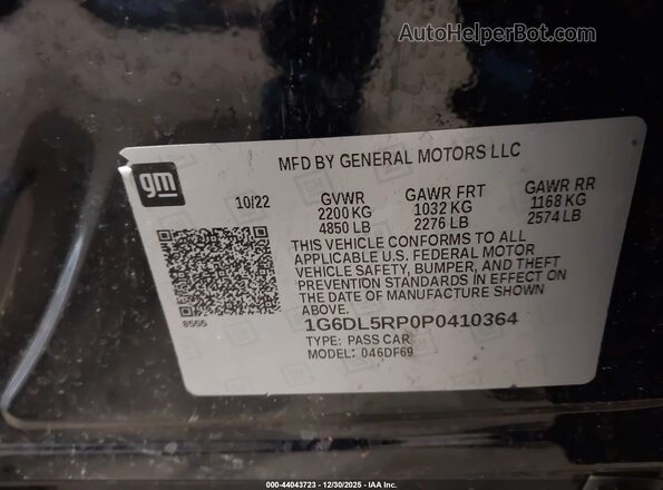 1G6DL5RP0P0410364 2023 CADILLAC CT4 Black Widok komory silnika