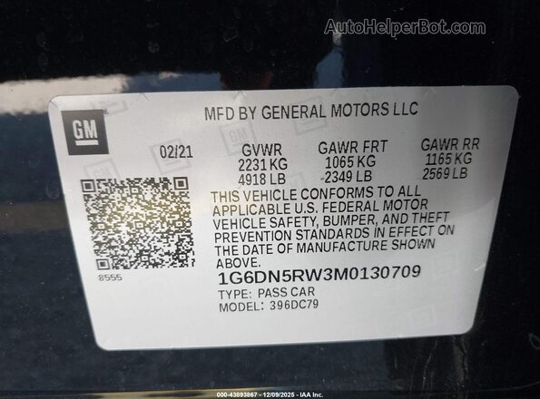 1G6DN5RW3M0130709 2021 CADILLAC CT5 Black Vista del compartimento del motor