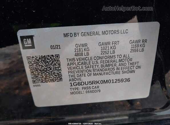 1G6DU5RK0M0125936 2021 CADILLAC CT5 Черный Вид подкапотного пространства