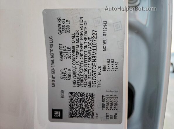 1GCGTCEN8M1107227 2021 CHEVROLET COLORADO White Շարժիչի բաժամունքի տեսք