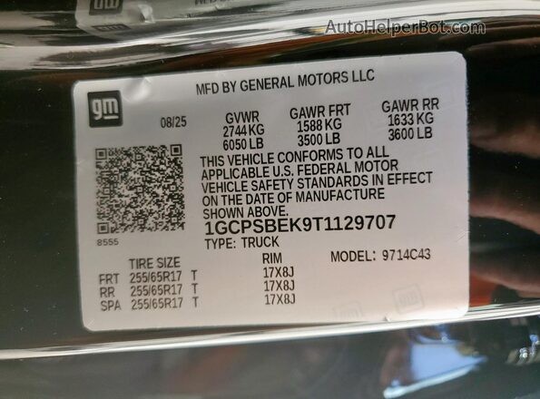 1GCPSBEK9T1129707 2026 CHEVROLET COLORADO Black Engine compartment view