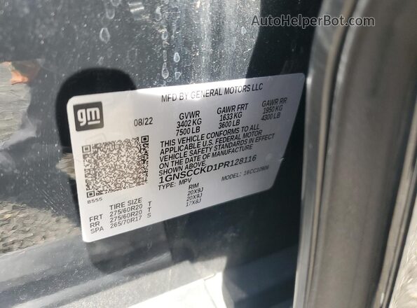 1GNSCCKD1PR128116 2023 CHEVROLET SUBURBAN Черный Панорамный вид салона 360°