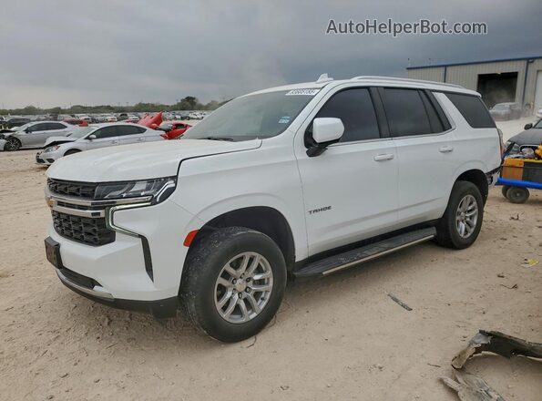 1GNSCMKD2MR385027 2021 CHEVROLET TAHOE Белый Передняя левая четверть