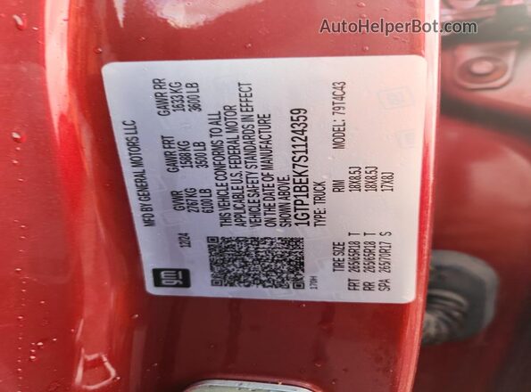 1GTP1BEK7S1124359 2025 GMC CANYON Красный Вид подкапотного пространства