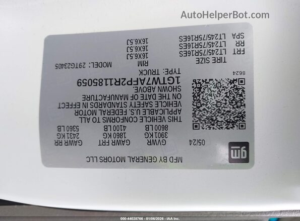 1GTW7AFP2R1185059 2024 GMC SAVANA CARGO White Widok komory silnika