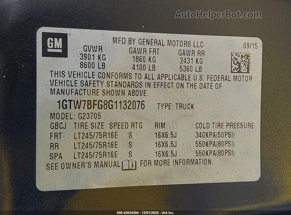 1GTW7BFG8G1132076 2016 GMC SAVANA 2500 Черный Вид подкапотного пространства
