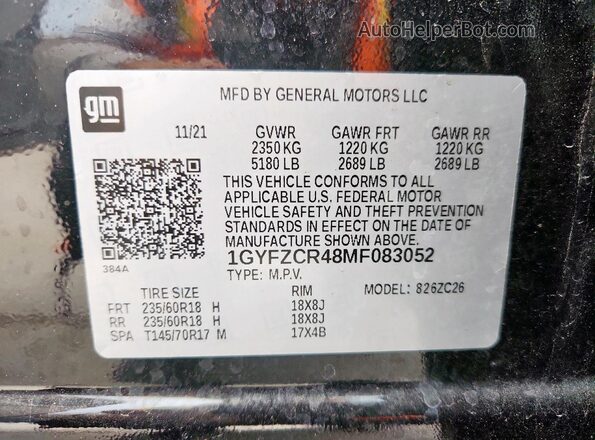 1GYFZCR48MF083052 2021 CADILLAC XT4 Черный Вид наклейки с VIN-кодом