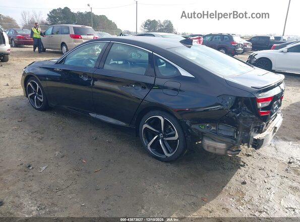 1HGCV1F31KA131636 2019 HONDA ACCORD Black Trasero izquierdo