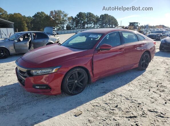 1HGCV1F38KA084993 2019 HONDA ACCORD Красный Передняя левая четверть