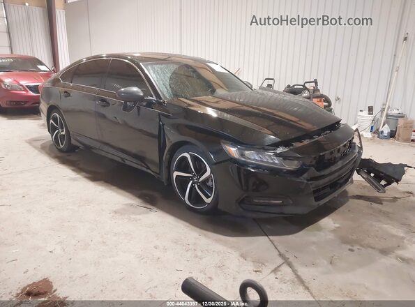 1HGCV2F36JA012873 2018 HONDA ACCORD Черный Передняя правая четверть