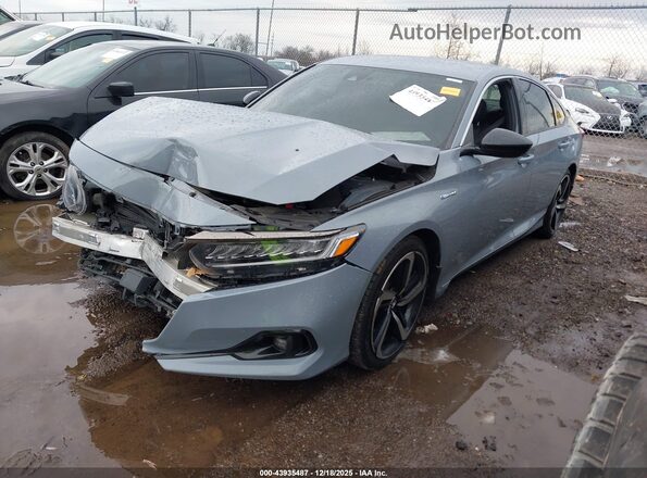 1HGCV3F20NA043622 2022 HONDA ACCORD HYBRID Серый Передняя левая четверть