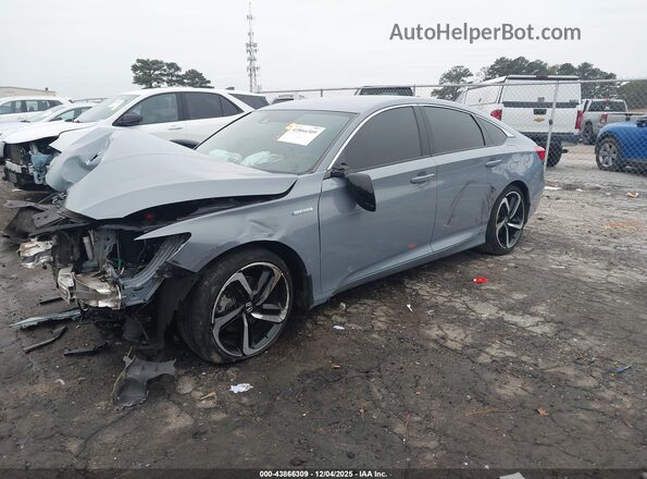 1HGCV3F20NA044298 2022 HONDA ACCORD HYBRID Light Blue Vista tres cuartos delantera izquierda