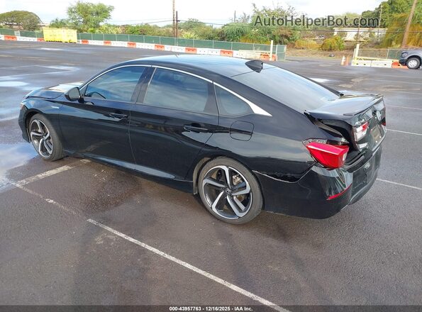 1HGCV3F21NA016932 2022 HONDA ACCORD HYBRID Черный Задняя левая четверть