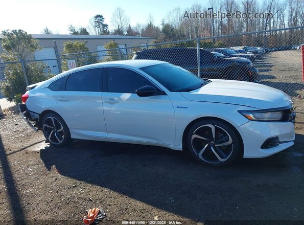 1HGCV3F26NA047724 2022 HONDA ACCORD HYBRID Белый Вид задней части салона