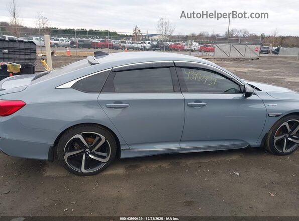 1HGCV3F2XNA023801 2022 HONDA ACCORD HYBRID Синий Вид задней части салона