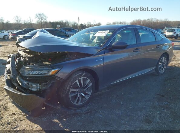 1HGCV3F41KA014322 2019 HONDA ACCORD HYBRID Gray Vista tres cuartos delantera izquierda