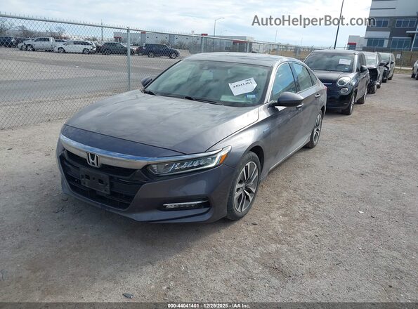 1HGCV3F45KA022357 2019 HONDA ACCORD HYBRID Gray Vista tres cuartos delantera izquierda