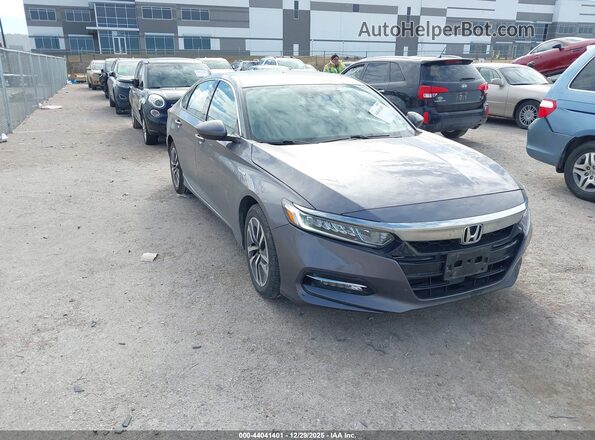 1HGCV3F45KA022357 2019 HONDA ACCORD HYBRID Gray Delantero derecho