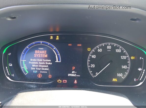 1HGCV3F47KA005771 2019 HONDA ACCORD HYBRID Black უკანა სავარძლების ხედი