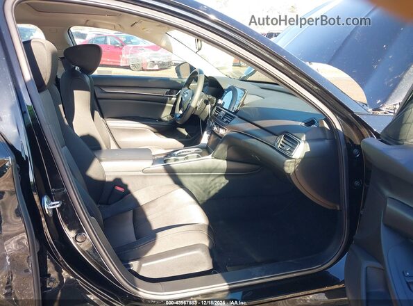 1HGCV3F47KA005771 2019 HONDA ACCORD HYBRID Black წინა სალონის ხედი