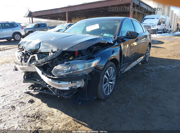 1HGCV3F47KA005771 2019 HONDA ACCORD HYBRID Black წინა ხედი