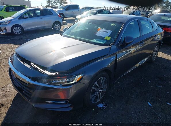 1HGCV3F48KA018464 2019 HONDA ACCORD HYBRID Gray წინა ხედი