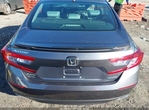 1HGCV3F48KA018464 2019 HONDA ACCORD HYBRID Gray 