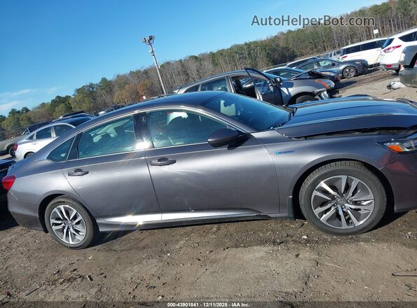1HGCV3F48KA018464 2019 HONDA ACCORD HYBRID Gray უკანა სალონის ხედი