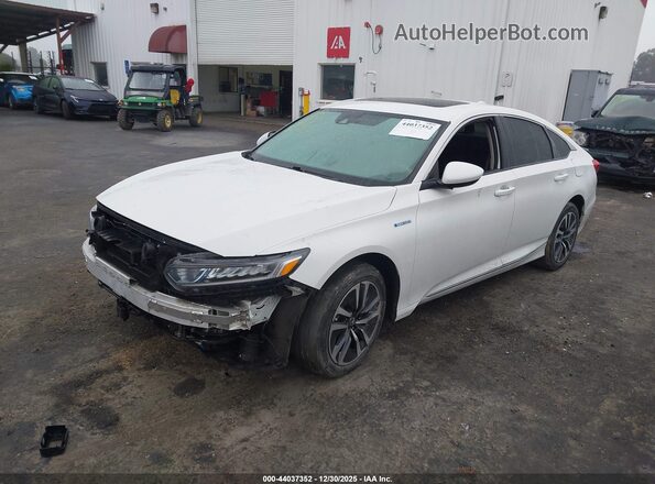 1HGCV3F48LA016957 2020 HONDA ACCORD HYBRID White Vista tres cuartos delantera izquierda
