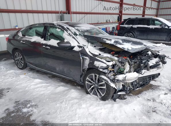 1HGCV3F53LA003025 2020 HONDA ACCORD HYBRID Серый Передняя правая четверть