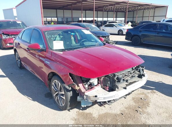 1HGCV3F59MA008179 2021 HONDA ACCORD HYBRID Красный Передняя правая четверть