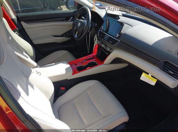 1HGCV3F59MA008179 2021 HONDA ACCORD HYBRID Красный Вид салона спереди