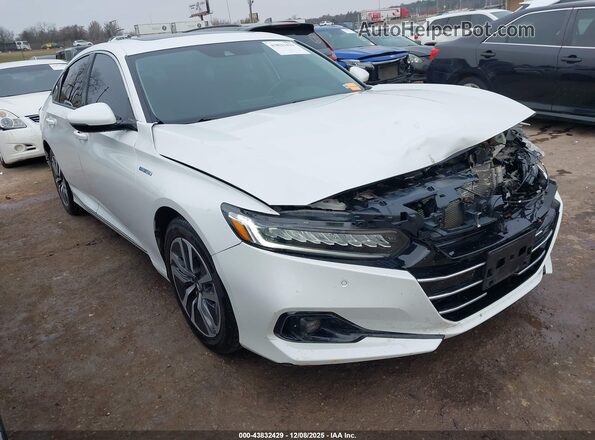 1HGCV3F5XMA021300 2021 HONDA ACCORD HYBRID Белый Передняя правая четверть