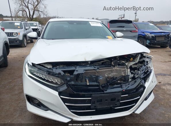 1HGCV3F5XMA021300 2021 HONDA ACCORD HYBRID Белый Вид задней части салона