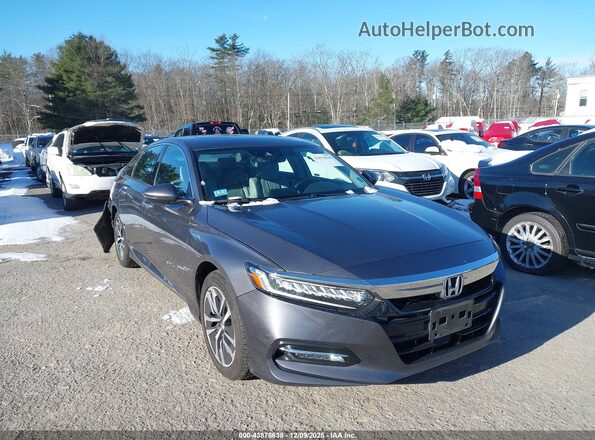 1HGCV3F91KA003882 2019 HONDA ACCORD HYBRID Gray Առջևի աջ