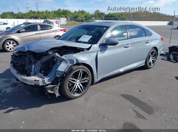1HGCV3F91MA000046 2021 HONDA ACCORD HYBRID Серый Передняя левая четверть