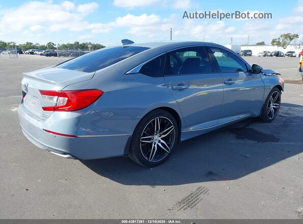 1HGCV3F91MA000046 2021 HONDA ACCORD HYBRID Серый Задняя правая четверть