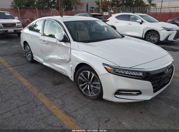 1HGCV3F93KA012504 2019 HONDA ACCORD HYBRID White Delantero derecho
