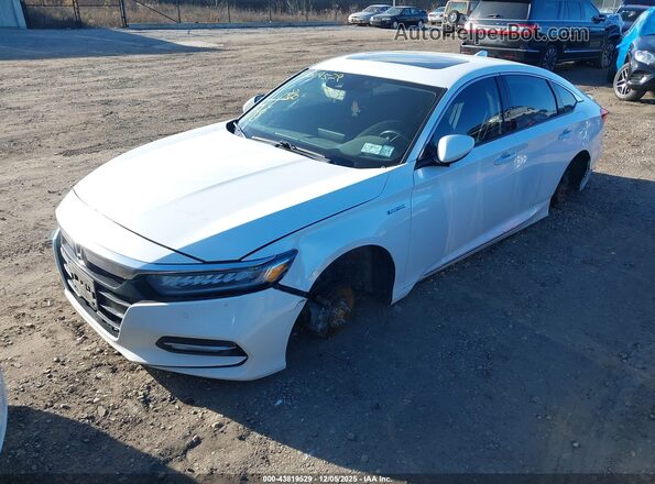 1HGCV3F99KA010448 2019 HONDA ACCORD HYBRID White Przód lewy