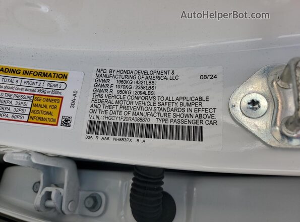 1HGCY1F20RA088870 2024 HONDA ACCORD Белый Вид подкапотного пространства